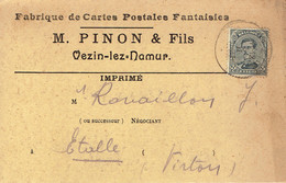 Vezin Lez Namur Fabrique De Cartes Postales Pinon Et Fils  Tarif Prix Courant - Andenne