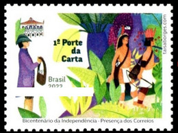 BRAZIL # 15-2022   -  BICENTENARY OF INDEPENDENCE- PRESENCE OF CORREIOS - 2022  MINT - Unused Stamps