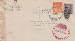 Camaguey Cuba WW2 Air Mail Censored Cover Mailed - Poste Aérienne