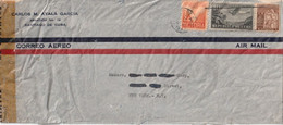 Santiago De Cuba WW2 Air Mail Censored Cover Mailed - Poste Aérienne