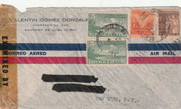 Santiago De Cuba WW2 Air Mail Censored Cover Mailed - Poste Aérienne