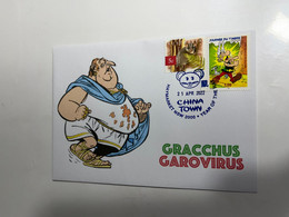 (3 L 42) Asterix (France Issue Stamp) (with Australia Stamp & Asterix French Stamp) Gracchus Garovirus - Sonstige