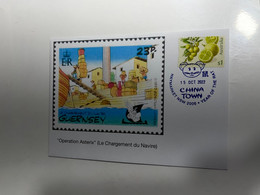 (3 L 42) Asterix Guernesey Stamp Repro (with Australia Flower Stamp) - Sonstige