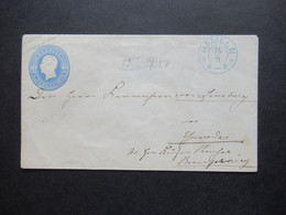 AD Hannover Um 1863 GA Umschlag U 13 Zwei Groschen Blauer Stempel Hameln - Hannover