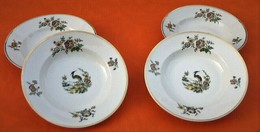 4 Assiettes Creuses En Porcelaine à La " Grue Cendrée " Porcelaine De Limoges France - Limoges (FRA)