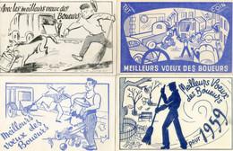 34 - Montpellier - 9 Calendriers De Boueurs Avec Leurs Meilleurs Vœux Entre 1956 Et 1965 - Illustrateur à Identifier - Petit Format : 1961-70