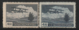 TCHECOSLOVAQUIE - Poste Aérienne N°14 * (1930) Variété Couleur : Ardoise Et Bleu - Posta Aerea