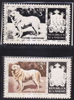 San Marino 1956 Dog Chien Hunde One Artwork Painting On Essay And One Black Essay With Certificate Rare !!! - Covers & Documents