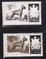 San Marino 1956 Dog Chien Hunde One Artwork Painting On Essay And One Black Essay With Certificate Rare !!! - Covers & Documents