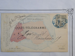 BH1 FRANCE BELLE CARTE TELEGRAMME  30C   ENV. 1880   +AFFRANCH. INTERESSANT - Other & Unclassified