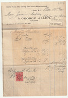 Invoice Ruskin House , London 1902, To George Allen Publisher -  M. Jannin-Mulcey Chalon Sur Saône 71 France - United Kingdom