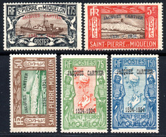 1135.ST.PIERRE.1934 JACQUES CARTIER # 160-164 MH,PENCIL MARKS - Nuovi