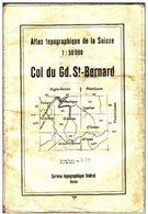 Topographischer Atlas Der Schweiz Topographical Map Switzerland 1938 Col Du St-Bernard Scale 1:50.000 - Cartes Topographiques