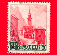 SAN MARINO - Usato - 1957 - Vedute Di San Marino - 2 L. • Chiesa Di Borgo Maggiore - Usados