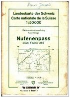 Carte Nationale De La Suisse Feuille 265 Topographical Map Switzerland Nufenenpass Scale 1:50.000 - Cartes Topographiques