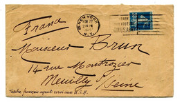 !!! 25C SEMEUSE AYANT SERVI AUX USA. LETTRE DE NEW YORK DE 1920 POUR NEUILLY - 1906-38 Semeuse Camée