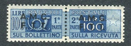TRIESTE A 1947-48  PACCHI POSTALI 100 LIRE * GOMMA ORIGINALE - Paquetes Postales/consigna