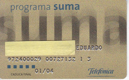 TARJETA DE PROGRAMA SUMA DE TELEFONICA (RARA) - Tests & Services