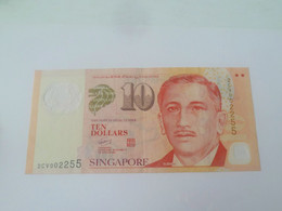 RARE !!!  Singapore $10 Dollars Portrait Series Very Lucky Repeater Number Banknote 6BG544411 (#201) UNC - Singapour