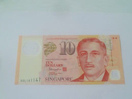 RARE !!!  Singapore $10 Dollars Portrait Series Very Lucky Repeater Number Banknote 5GL141141 (#197)  AU - Singapur