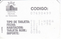 TARJETA DE ESPAÑA DE HOSPITAL PARA TELEFONO Y TV (CARTON) - Other & Unclassified