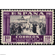 ES898SASF-L4320PC-TRELIGCUAD.Spain.Esgane .RELIGION.VENIDA DE LA VIRGEN DE EL PILAR De ZARAGOZA.1940.(Ed 898**) - Paintings