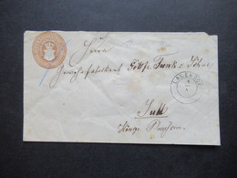 AD Mecklenburg-Schwerin Um 1864 GA Umschlag U 12 Fünf Schilling Stempel K2 Lalendorf Rückseitig Blauer Bahnpost Stempel - Mecklenbourg-Schwerin