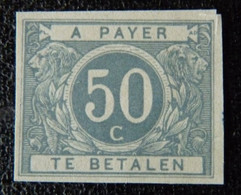 Belgium 1916  : TAXE :  TX 16 *  NON DENTELé GRIS BLEU ;  Cat.: ??,00€ ESSAI DE COULEUR - Altri & Non Classificati