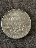 50 CENTIMES SEMEUSE ARGENT 1915 / FRANCE SILVER - 50 Centimes