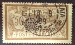 Colonie LEVANT N° 20 CL 5 Indice 5 Perforé Perforés Perfins Perfin - Sonstige & Ohne Zuordnung