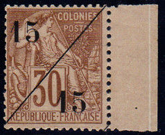 COCHINCHINE - N°  5* Bord De Feuille - 1888 - 15c + 15c Sur 30 C Brun - Signatures Bord De Feuille Et Timbre. - Nuevos