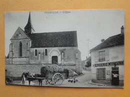 GUERVILLE  (Yvelines) -- L'Eglise - Epicerie Mercerie - Attelage - ANIMEE - Andere & Zonder Classificatie