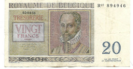 BILLET DE 20 Francs - ROYAUME DE BELGIQUE - PHILIPPUS DE MONTE - ROLAND DE LASSUS - KONINKRIJK BELGIE - 20 Franchi