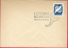 POLONIA - ANNULLO SPECIALE PARACADUTISMO - KRAKOW * 5.19..1956* SU BUSTA GRANDE - Fallschirmspringen