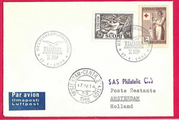 FINLAND - FLIGHT SAS FROM HELSINKI TO AMSTERDAM * 17.4.1955* SU BUSTA - Briefe U. Dokumente