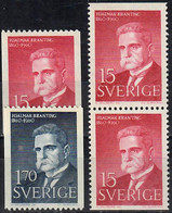 1960 Hjalmar Branting Facit 519-20 / Mi 465-6 / Sc 564-6 / YT 456-7 MNH / Postfrisch / Neuf Sans Charniere [ls99] - Unused Stamps