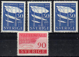 1959 Water Power Board Facit 500-1 / Mi 446-7 / Sc 538-40 / YT 437-8 MNH / Postfrisch / Neuf Sans Charniere [ls99] - Unused Stamps