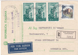 ITALIE 1981 PLI AERIEN RECOMMANDE DE SAN GIOVANNI LUPATOTO - 1981-90: Storia Postale