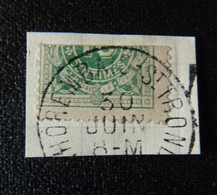 Belgium 1870 : TAXE :  TX 1 Obli   ;  Cat.: 30,00€  Demi Timbre Sur Fragment - Andere & Zonder Classificatie