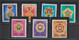 Mongolie 1989 Médailles 1696-702, 7 Val ** MNH - Mongolie