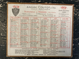 CALENDRIERS - Petit Calendrier 1912 è Publicité Pour Amédée Coutot, Avocat Généalogiste - RENNES - Petit Format : 1901-20