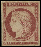 (*) FRANCE - Poste - 6, Marge Refaite: 1f. Carmin Cérès - 1849-1850 Ceres