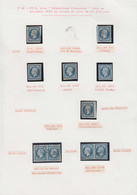 O FRANCE - Poste - 10, 6 Unités, 2 Paires, 2 Lettres Et Un Devant, Oblitérations PC Divers, Une Lettre Anneau Lune - 1852 Louis-Napoléon