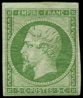 * FRANCE - Poste - 12, Signé Scheller, Marges Intactes: 5c. Vert - 1853-1860 Napoléon III.