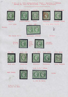 O FRANCE - Poste - 12, 13 Unités Et 2 Paires, Nuances Et Oblitérations Dont Vert Foncé Et GC, 2 Exemplaires TTB/SUP - 1853-1860 Napoleon III