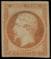 * FRANCE - Poste - 16, Réparé, Sinon TB D'aspect: 40c. Jaune-orange - 1853-1860 Napoleon III