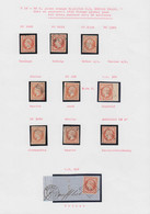 O FRANCE - Poste - 16, étude Sur 36 Unités Et Une Paire, Nuances Et Oblitérations Diverses: 40c. Jaune-orange - 1853-1860 Napoleon III