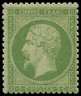 ** FRANCE - Poste - 20, Signé Scheller: 5c. Vert - 1862 Napoleon III