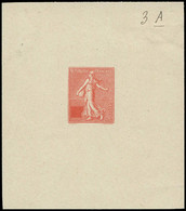 EPA FRANCE - Poste - (129), épreuve Faciale évidé En Rouge Numérotée 3A: Semeuse Lignée - Unused Stamps