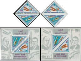 ** ADEN K'AITI - Poste - Michel 220/21 + Bf 25 A+B, Dentelés + Non Dentelés, Erreur De Légende Non émise (ces Timbres Fu - Aden (1854-1963)